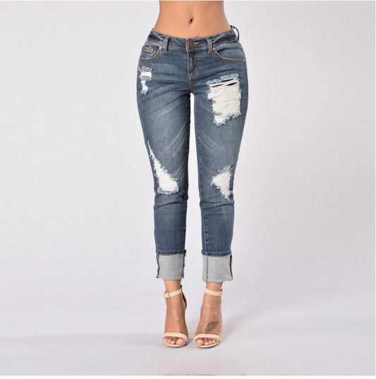 Driprime SnatchWaist TM. Ripped N' Shredded Skinny Jeans (Women's)