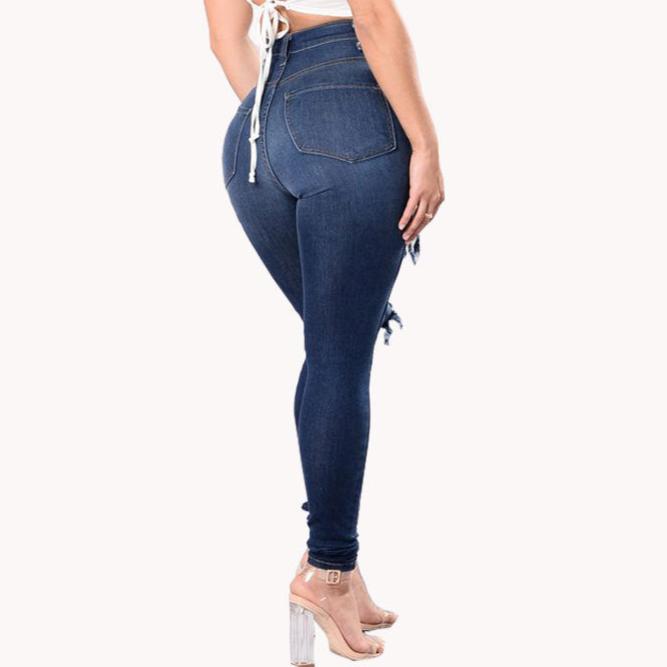 Driprime DimePiece TM. High Waisted Ripped Skinny Jeans (Women's)