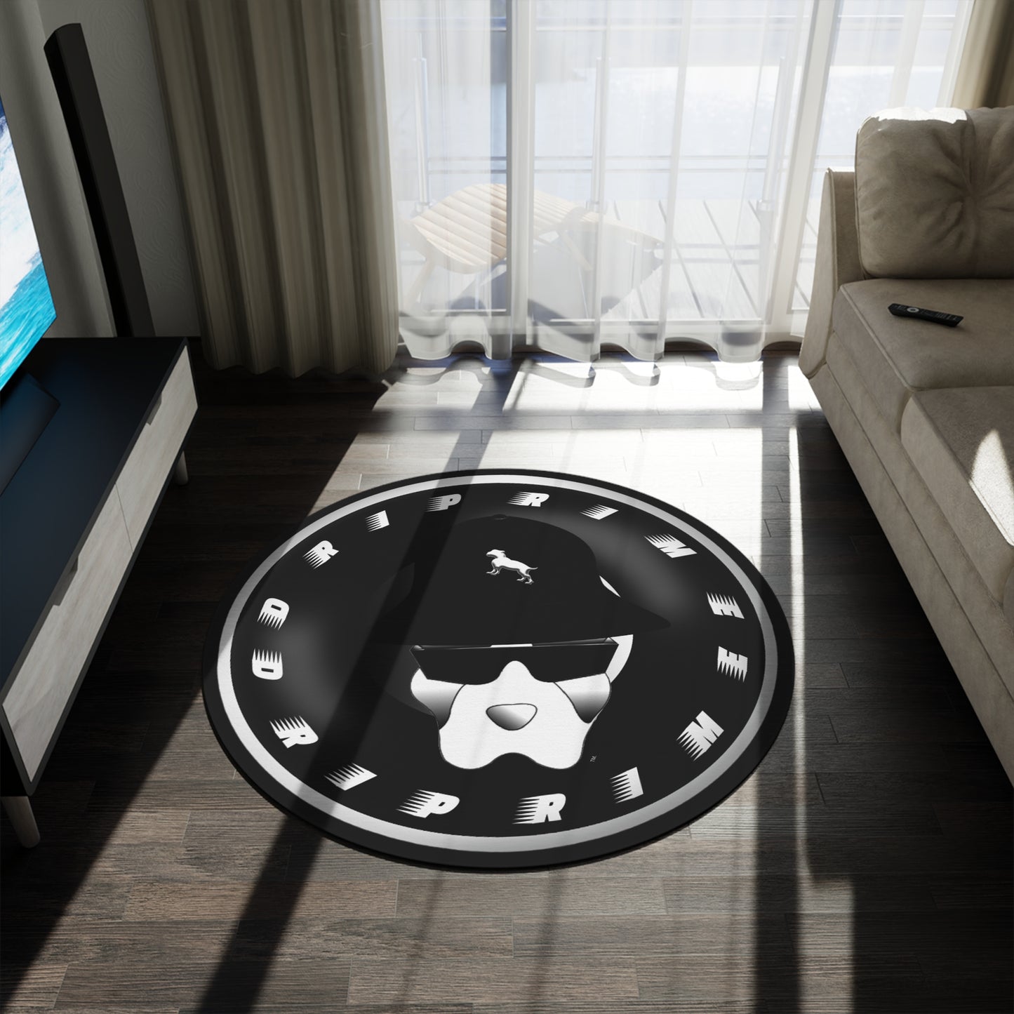 Driprime Streetwear Character DripDecor TM. Round Rug