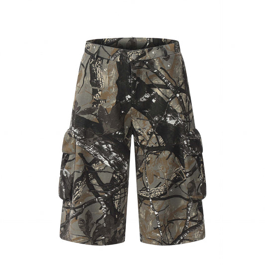 Driprime Streetwear Cargo Camouflage Denim Shorts (Men's)