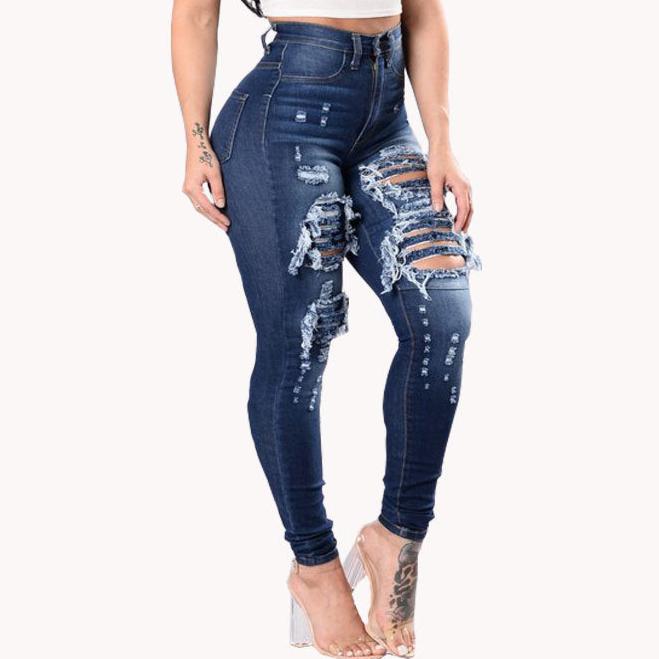 Driprime DimePiece TM. High Waisted Ripped Skinny Jeans (Women's)