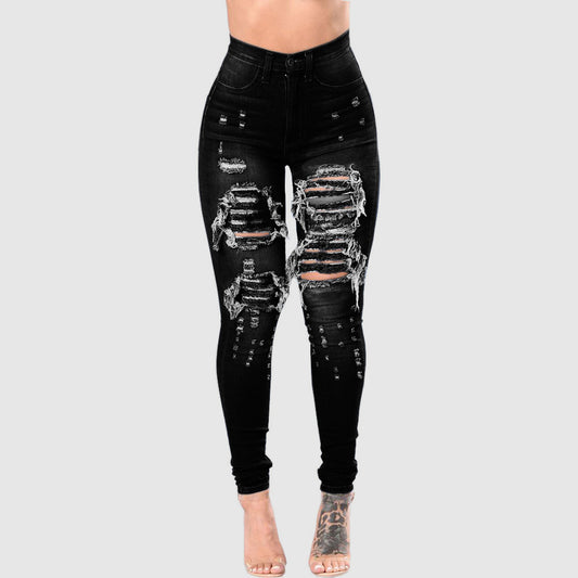 Driprime DimePiece TM. High Waist Ripped Denim Pants (Women's)