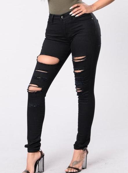 Driprime SnatchWaist TM. Ripped Skinny Jeans (Women's)