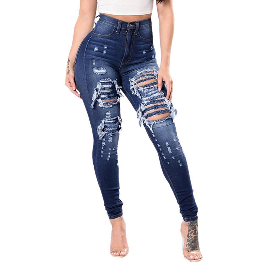 Driprime DimePiece TM. High Waisted Ripped Skinny Jeans (Women's)