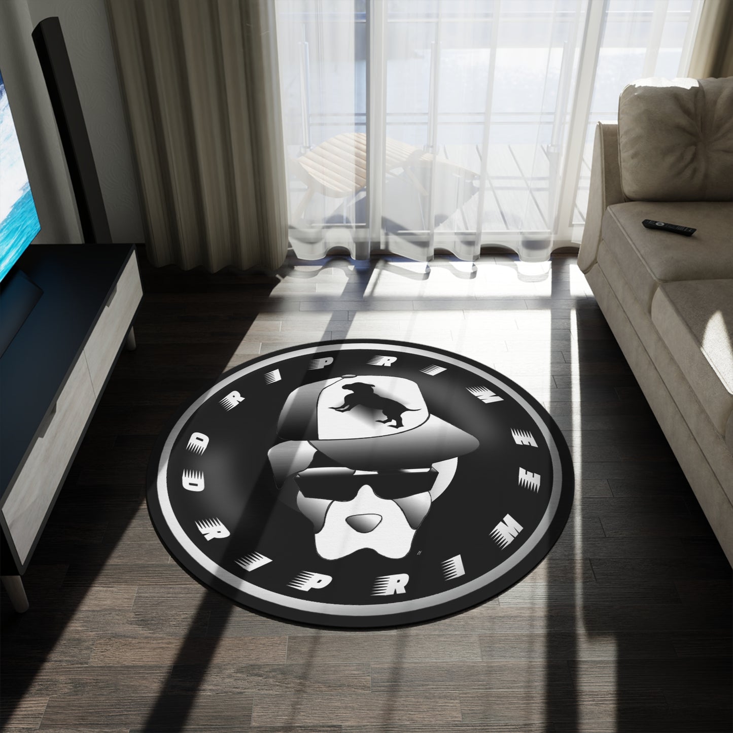 Driprime Streetwear Character DripDecor TM. Round Rug