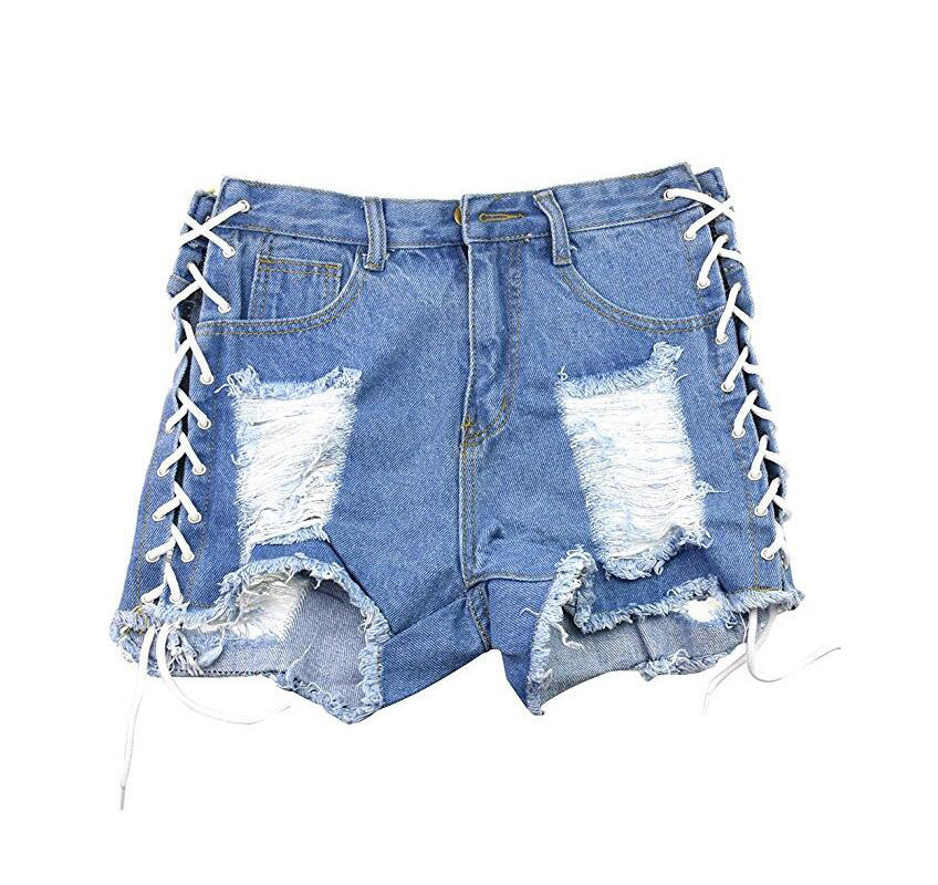 Driprime SnatchWaist TM. Laced-Up Hips Denim Shorts (Women's)