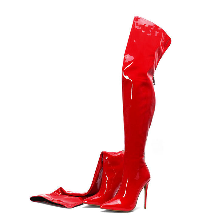 Driprime SuperModela TM. Stiletto Back Zipper (Boots Over Knees)