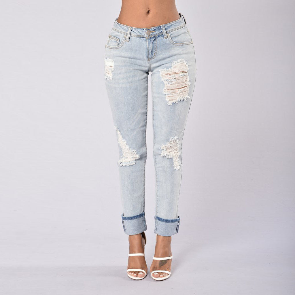 Driprime SnatchWaist TM. Ripped N' Shredded Skinny Jeans (Women's)