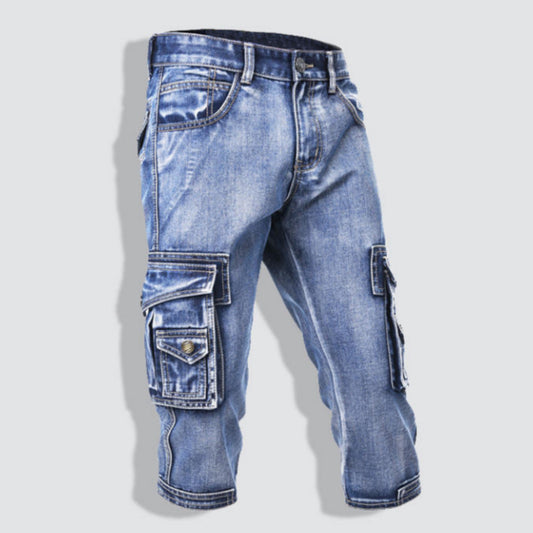 Driprime Streetwear Cropped Skinny Denim Shorts (Men's)