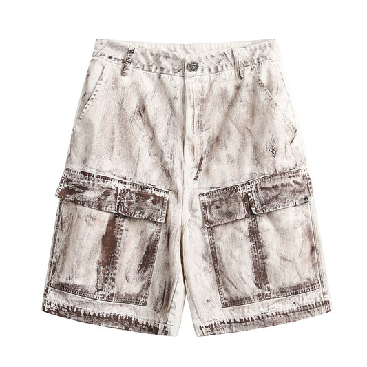 Driprime Streetwear Distressed Denim Cargo Shorts (Men's)