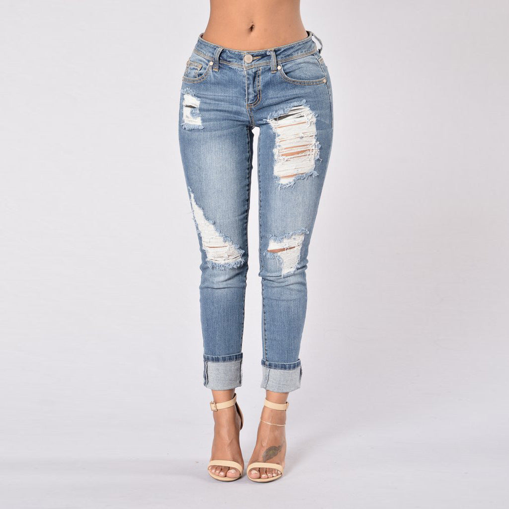 Driprime SnatchWaist TM. Ripped N' Shredded Skinny Jeans (Women's)