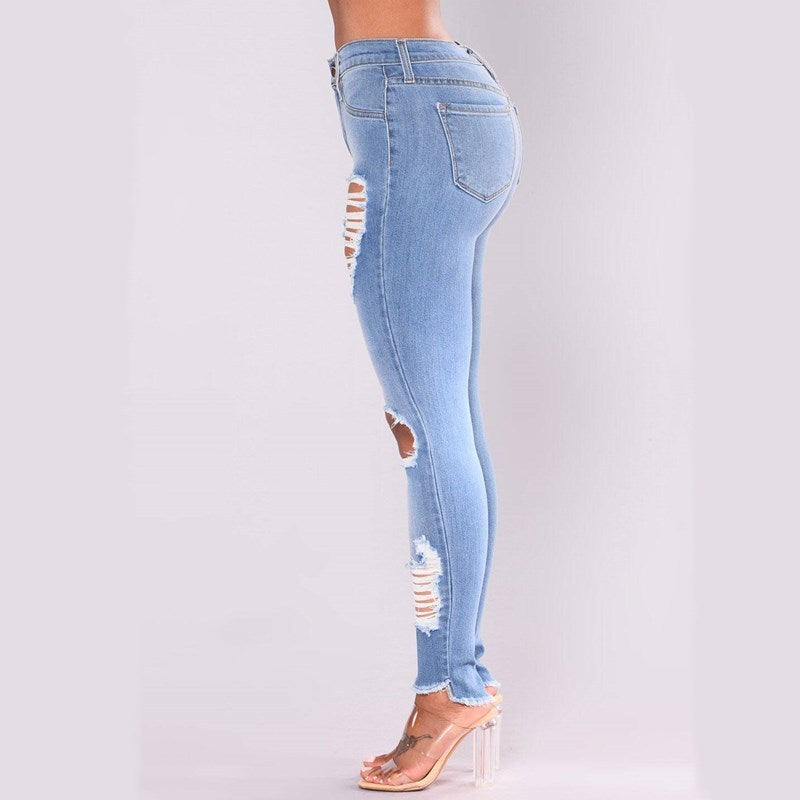 Driprime SnatchWaist TM. Ripped Skinny Jeans (Women's)