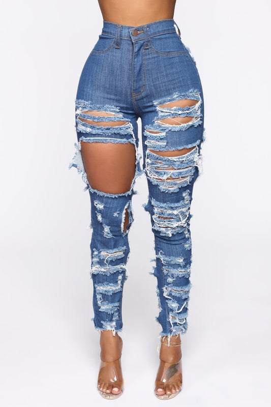 Driprime DimePiece TM. Ripped N' Shredded Skinny Jeans (Women's)