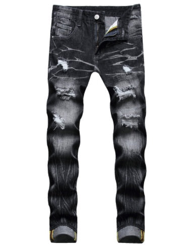 Driprime Streetwear Vintage Distressed Skinny Jeans (Men's)