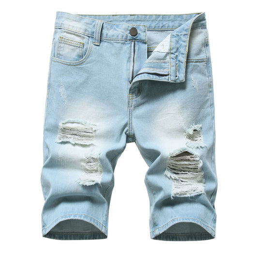 Driprime Streetwear Ripped Denim Shorts (Men's)