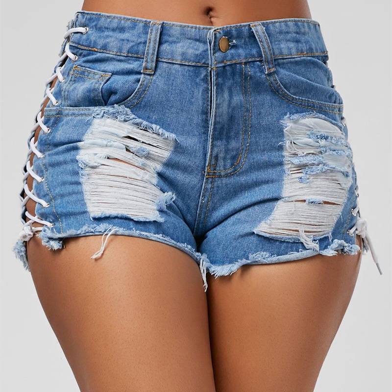 Driprime SnatchWaist TM. Laced-Up Hips Denim Shorts (Women's)