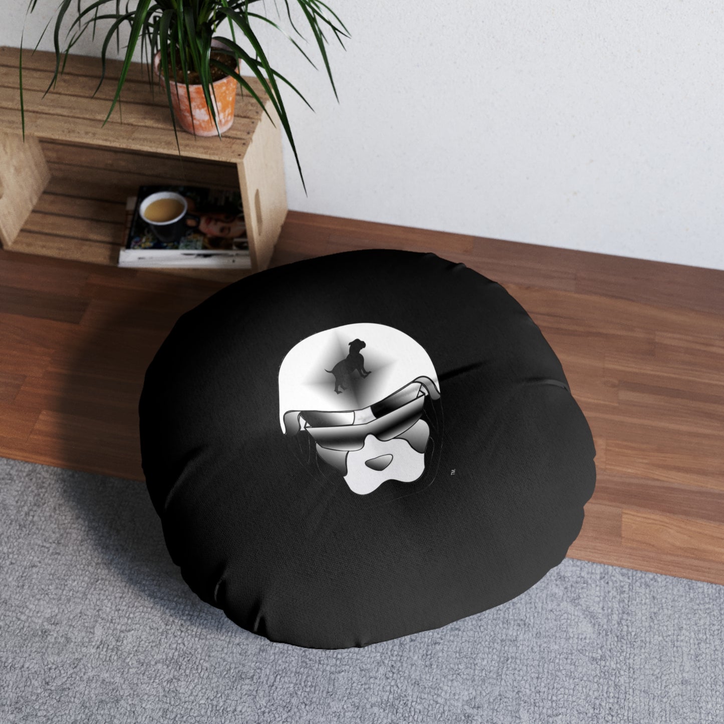 Driprime Streetwear DripDecor TM. SkateDogg TM. Round Tufted Floor Pillow