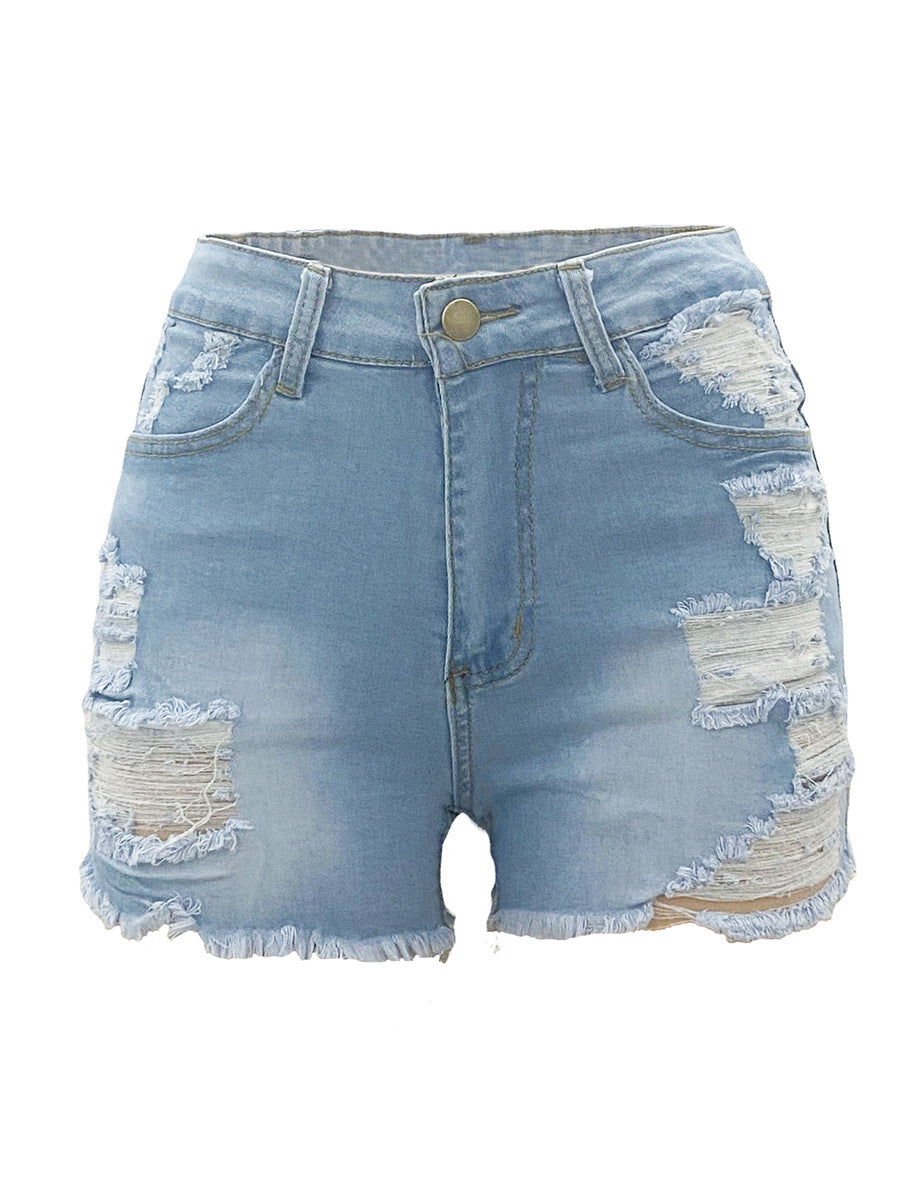 Driprime DimePiece TM. High Waisted RipStretch Denim Shorts (Women's)