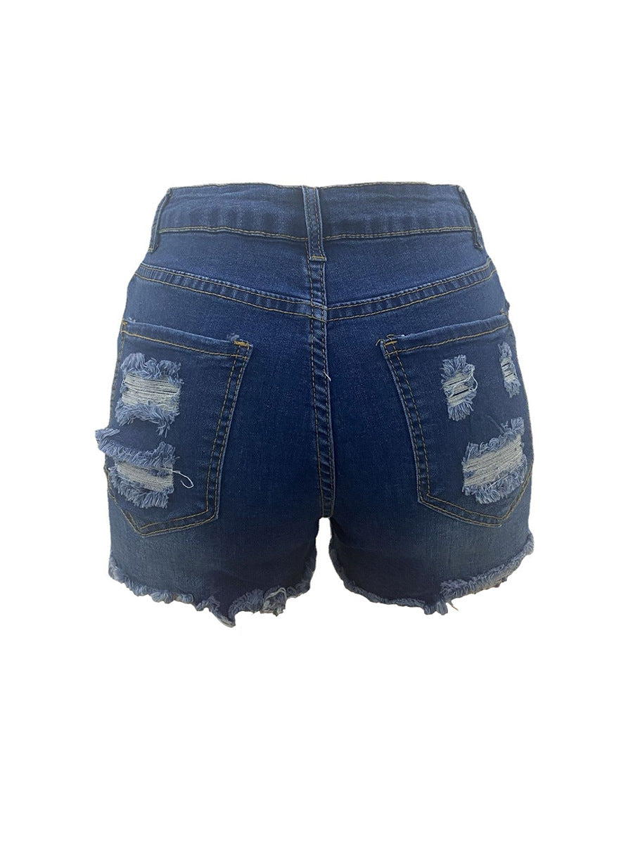 Driprime DimePiece TM. High Waisted RipStretch Denim Shorts (Women's)