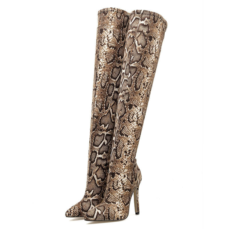 Driprime SuperModel TM. Stiletto Snakeskin Design (Boots Over Sexy Knees)