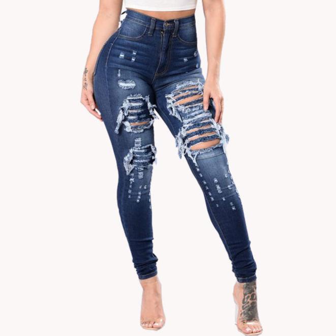 Driprime Bootylicious TM. High Waisted Ripped Skinny Jeans (Women's)