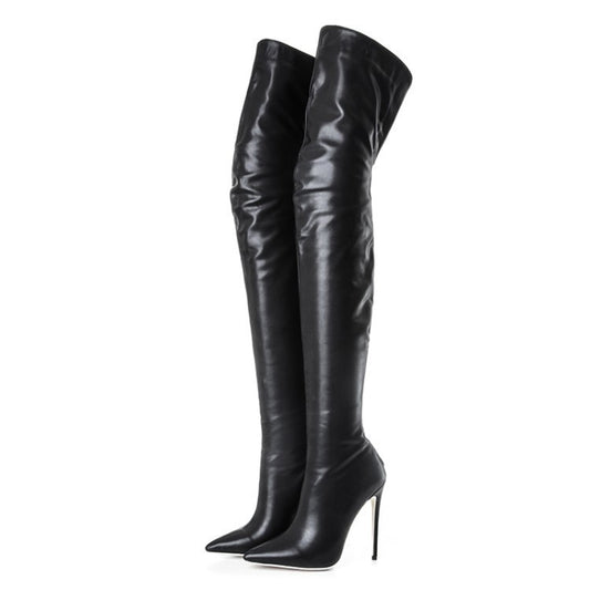 Driprime SuperModela TM. Stiletto Back Zipper (Boots Over Knees)